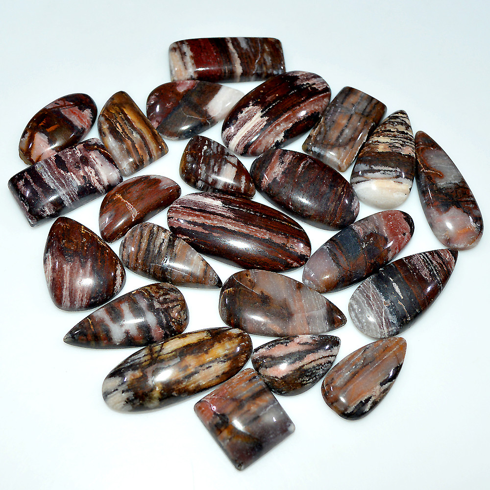 Image of 23 Pcs 453 Cts Natural Brown Jasper Cabochon Mixed Shape Loose Gemstone Lot 33x15 15x14mm #3746