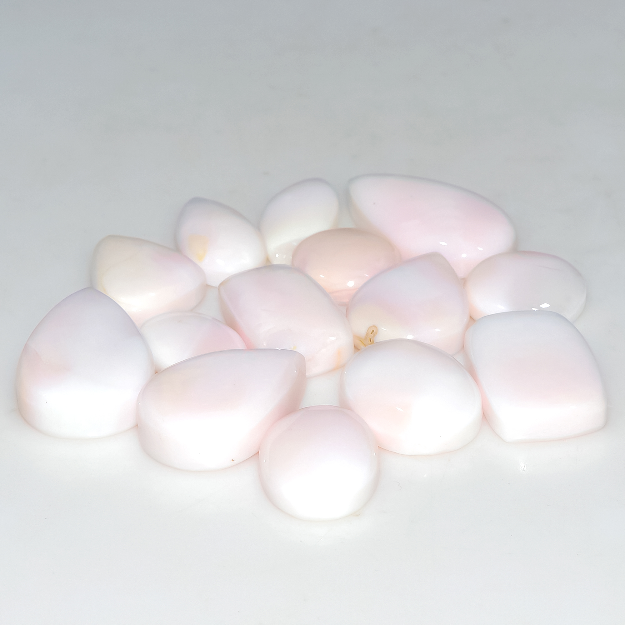 14 Pcs 133 Cts Synthetic Pink Opal Cabochon Loose Jewelry Making Healing Crystal Gemstone Lot 25x13 11x11mm 3771