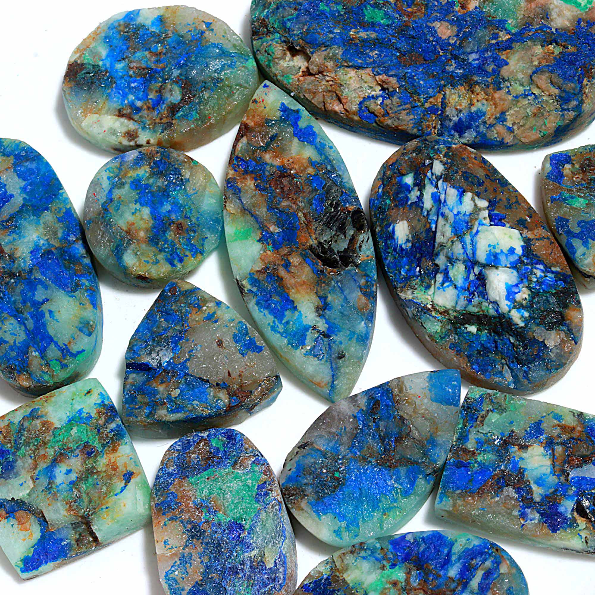 13 Pcs 468.Cts Natural Azurite Druzy Unpolished Loose Cabochon Gemstone For Jewelry Wholesale Lot Size 48x27 18x19mm
