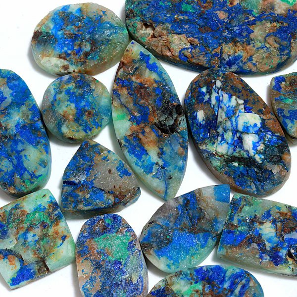 13 Pcs 468.Cts Natural Azurite Druzy Unpolished Loose Cabochon Gemstone For Jewelry Wholesale Lot Size 48x27 18x19mm