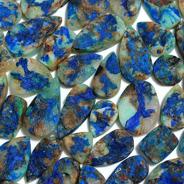 51 Pcs 700.Cts Natural Azurite Druzy Unpolished Loose Cabochon Gemstone For Jewelry Wholesale Lot Size 31x17 13x12mm