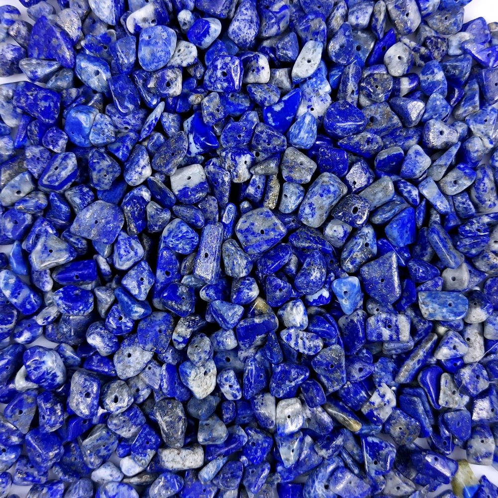 710Pcs 955Cts  Natural Blue Lapis Lazuli Gemstone Chips Uncut Beads for Jewelry Making Center Drill Loose Gemstones Nuggets Chips Smooth Beads Bracelet Gift for Her 9x6 5x3mm#G-404