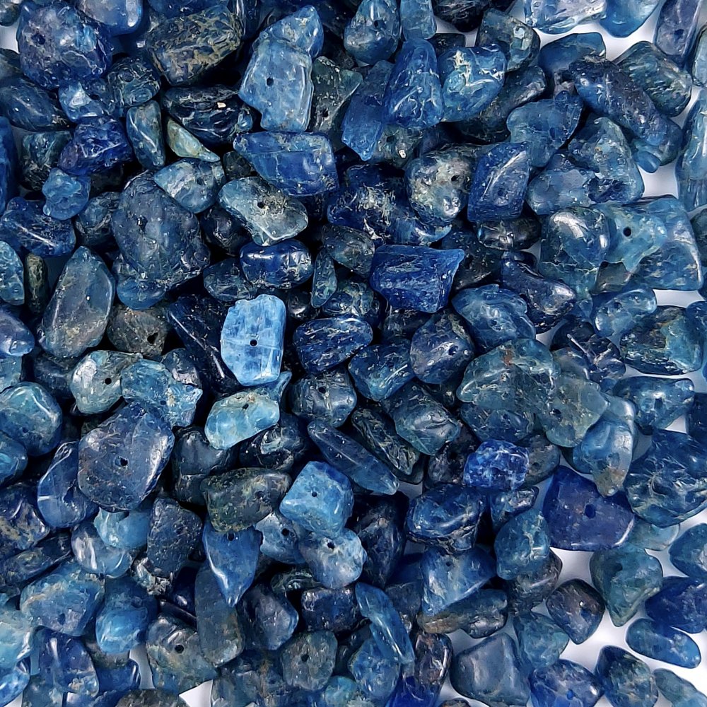 363Pcs 684Cts  Natural Blue Apatite Gemstone Chips Uncut Beads for Jewelry Making Center Drill Loose Gemstones Nuggets Chips Smooth Beads Bracelet Gift for Her 15x8 6x4mm#G-413