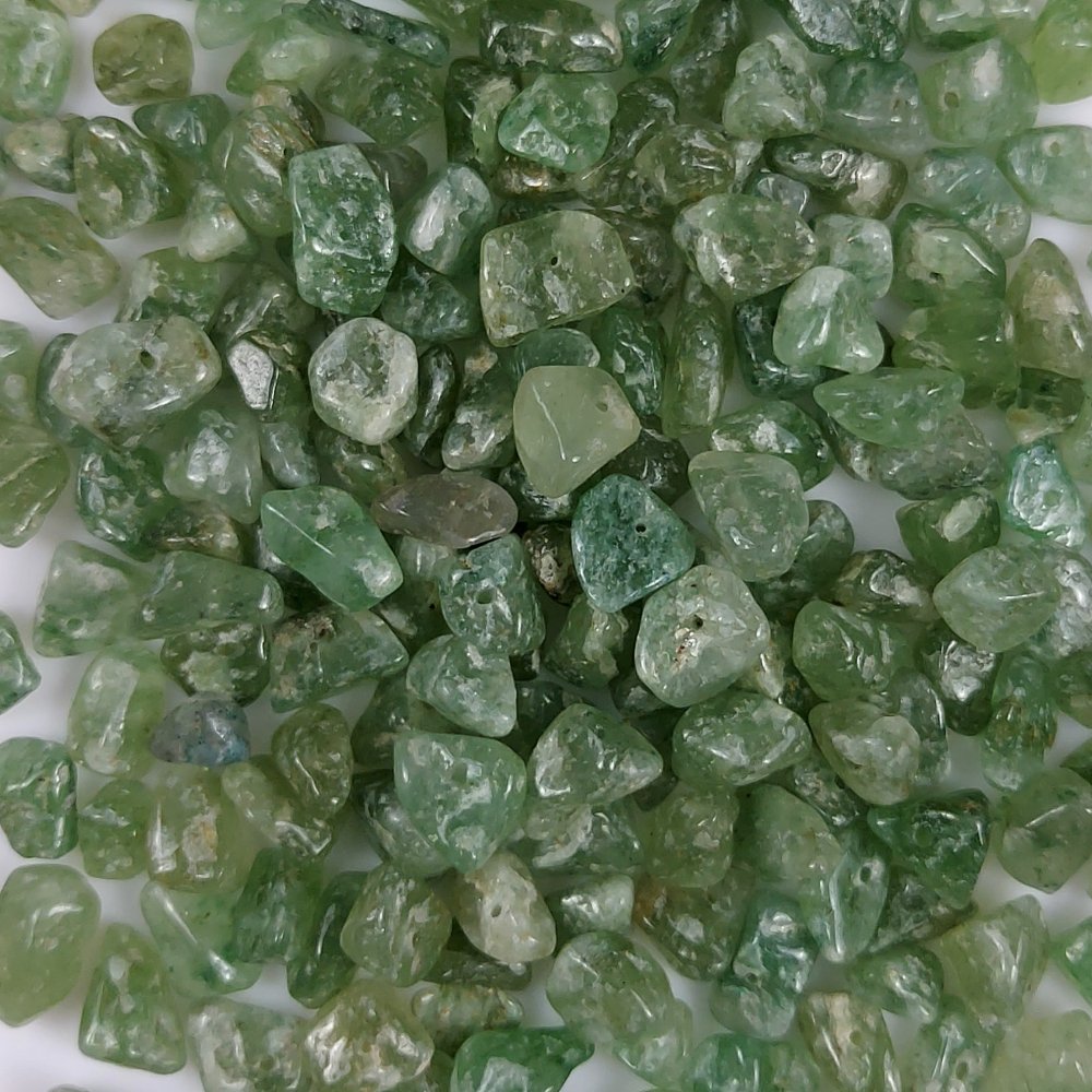 220Pcs 445Cts  Natural Green Aventurine Gemstone Chips Uncut Beads for Jewelry Making Center Drill Loose Gemstones Nuggets Chips Smooth Beads Bracelet Gift for Her 10x6 6x5 mm#G-416