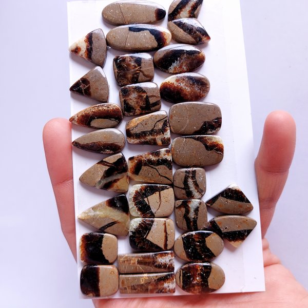 15 Pair 325Cts Natural Septarian Cabochon Pair Loose Gemstone For Jewelry Wholesale Lot Size 28x12 17x14mm