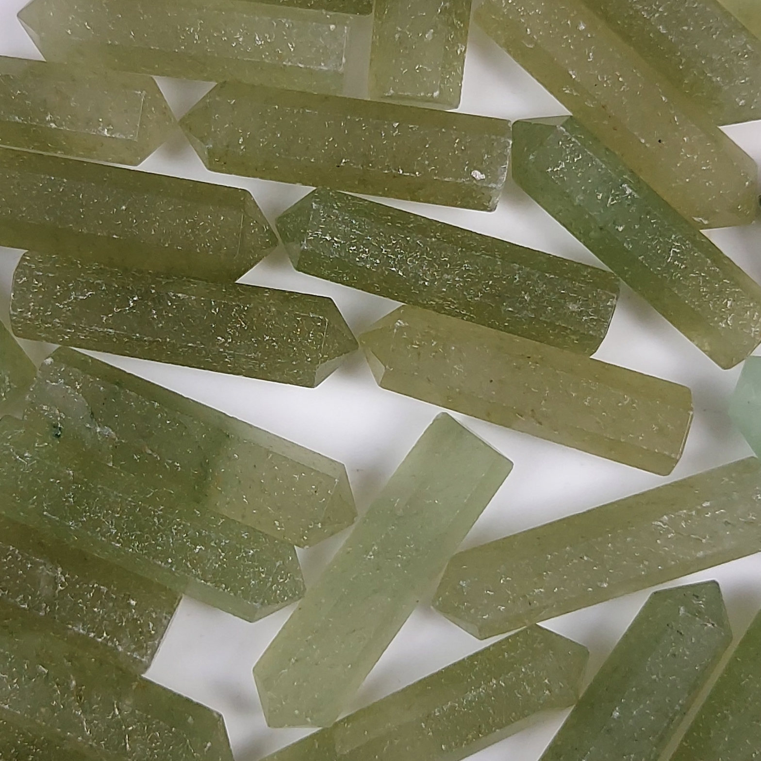 30Pcs 841Cts  Natural Green Aventurine Points Healing Crystals Pencil Gemstone Towers Aventurine Crystal Points Cabochon Gemstone Lot 39x7 32x5mmG-449
