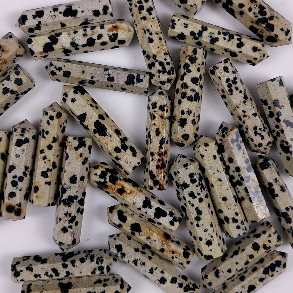 30Pcs 708Cts  Natural Dalmation Jasper Points Healing Crystals Pencil Gemstone Towers Jasper Crystal Points Cabochon Gemstone Lot 37x7 32x5mm#G-455