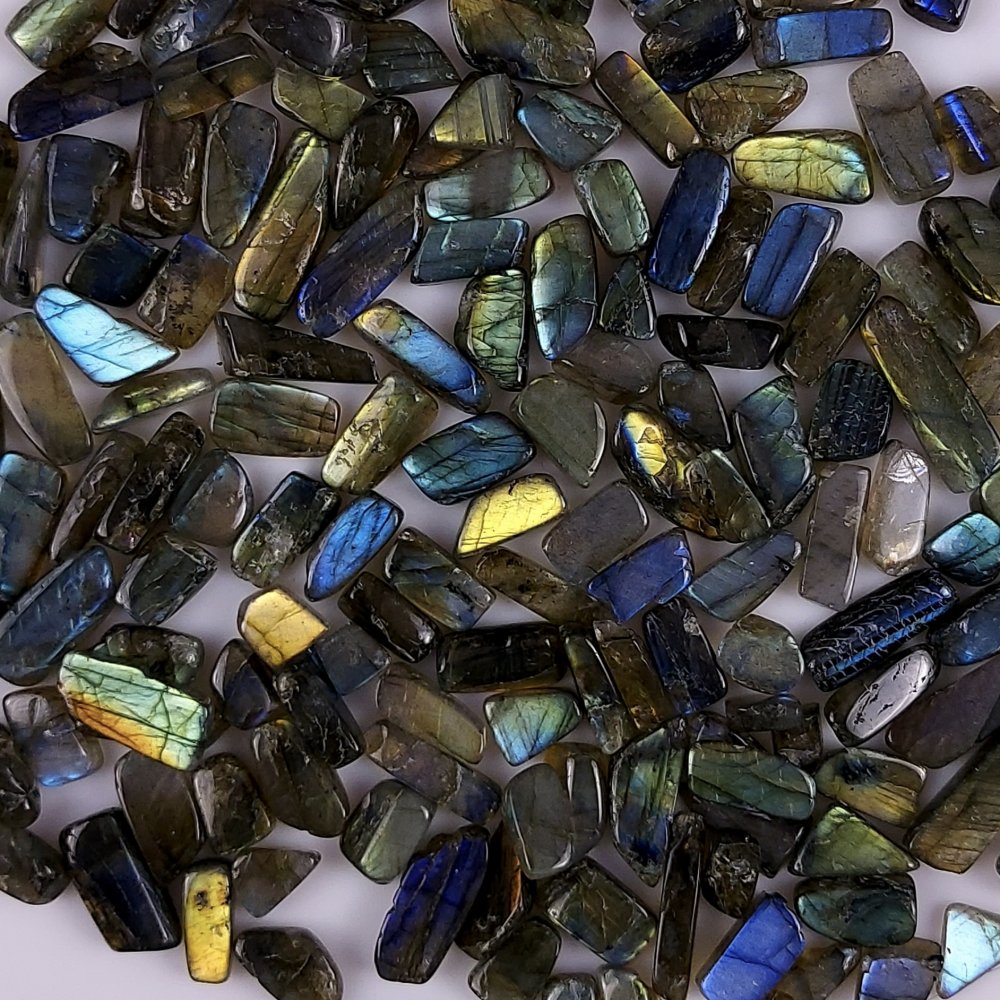 157Pcs 923Cts  Natural Labradorite Multi Fire Tumbled Drum Polish Undrilled Beads Cabochon Gemstone Lot  22x5 7x5mm#G-462