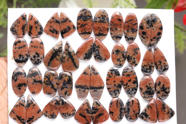 315.Cts 20 Pair Natural Smooth Honey Dendrid Agate Mix Cabochon Loose Gemstone Pair Wholesale Lot Size 24x12 16x10mm