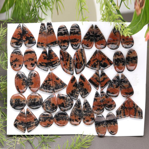 389.Cts 23 Pair Natural Smooth Honey Dendrid Agate Mix Cabochon Loose Gemstone Pair Wholesale Lot Size 26x12 18x8mm