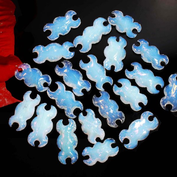 Opalite Double Moon Carving