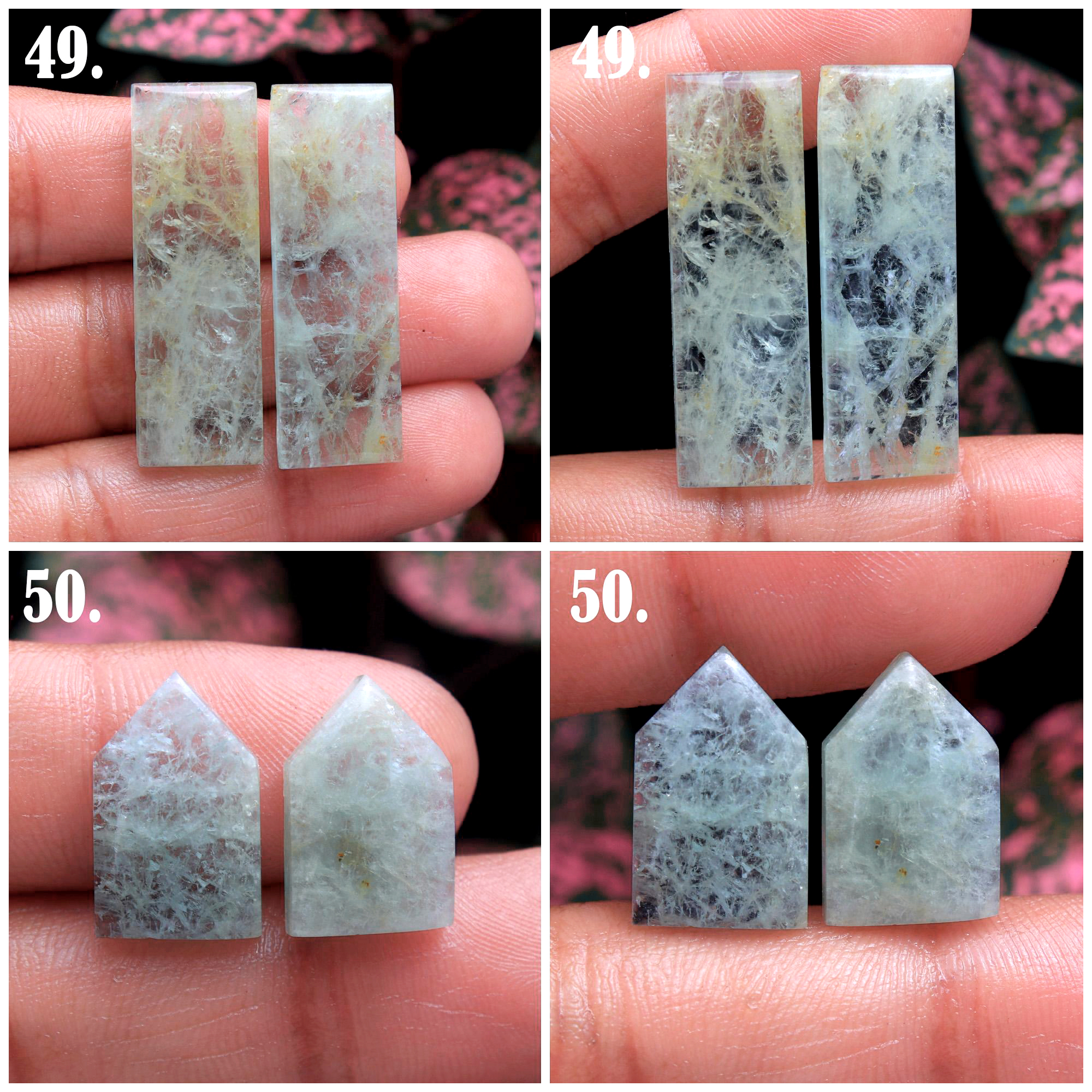Natural Aquamarine Mix Shape Pair Cabochon Loose Gemstone
