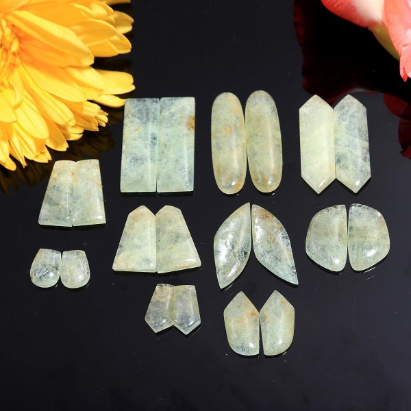 11 Pair 395 Cts Natural Aquamarine Earring Pair Lot Fancy Loose Gemstone Wholesale Lot Size 42x14 24x11mm
