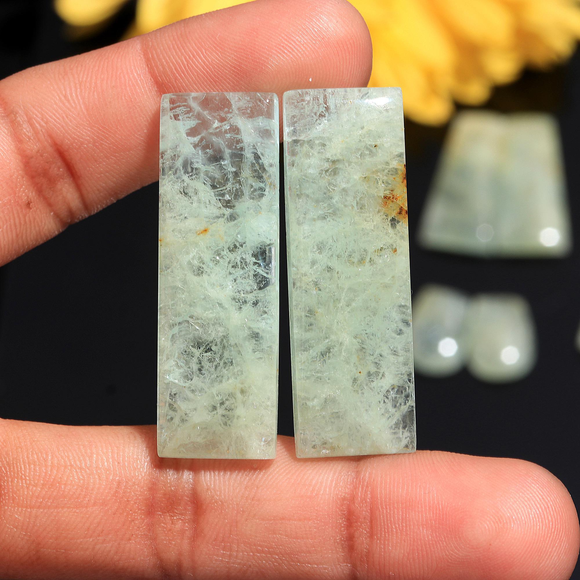 10 Pair 395 Cts Natural Aquamarine Earring Pair Lot Fancy Loose Gemstone Wholesale Lot Size 42x14 24x11mm