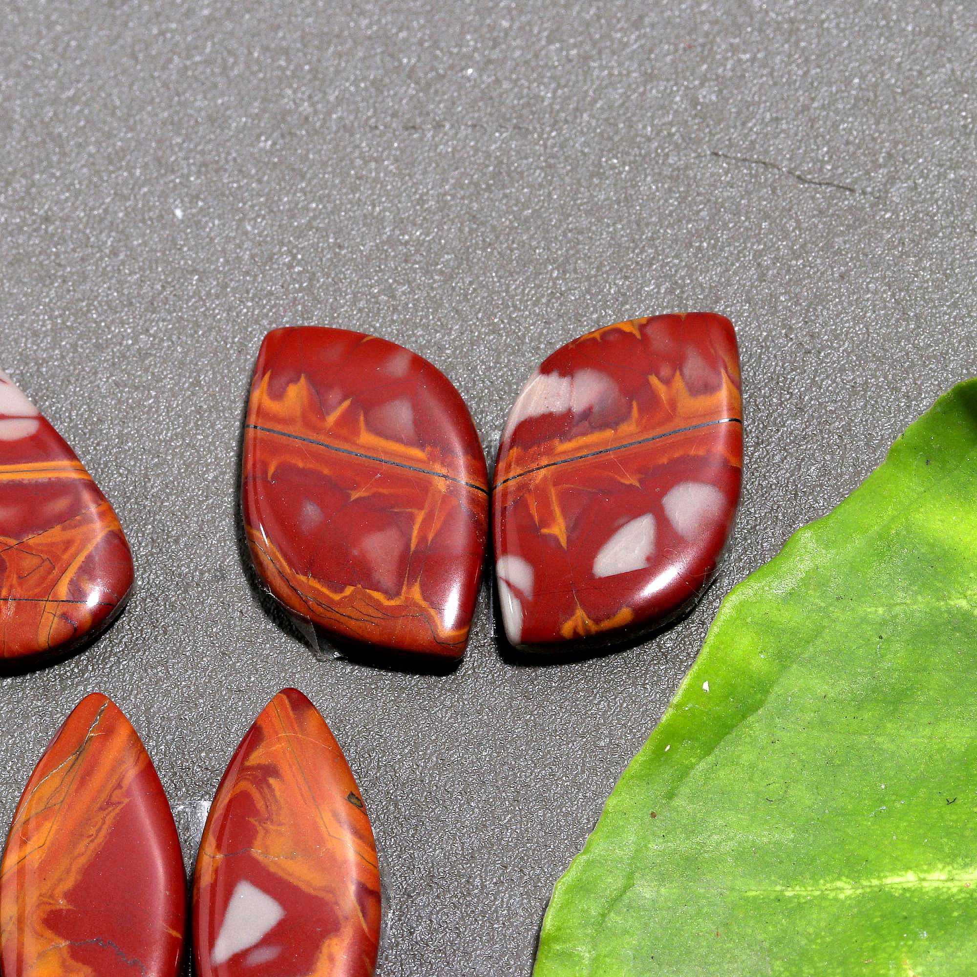 14Pair 225CtsNatural Smooth Noreena Jasper Matched Earring Pair Mix Loose Gemstone Cabochon Pair Lot Size 22x12 12x12mm