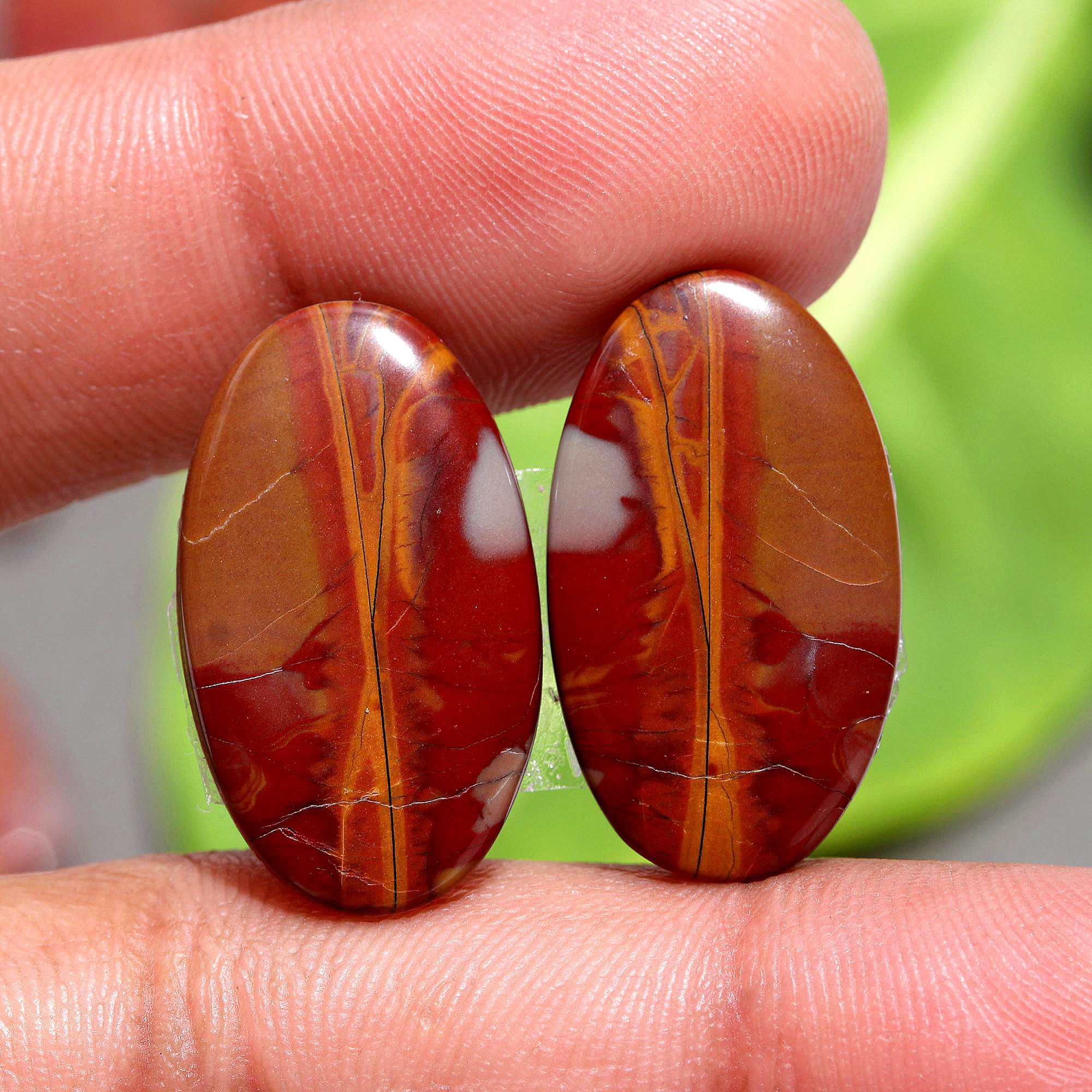 14Pair 225CtsNatural Smooth Noreena Jasper Matched Earring Pair Mix Loose Gemstone Cabochon Pair Lot Size 22x12 12x12mm