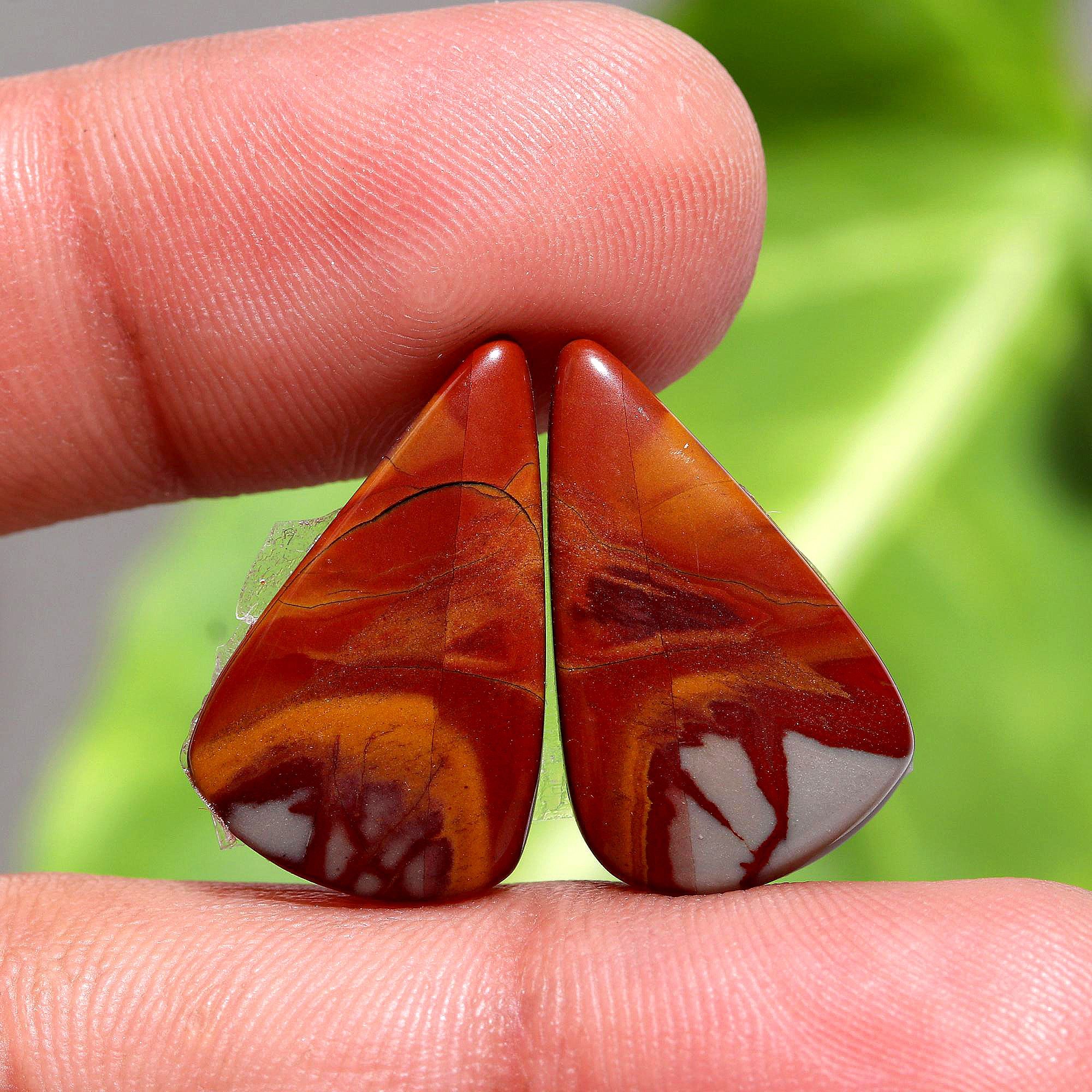 14Pair 225CtsNatural Smooth Noreena Jasper Matched Earring Pair Mix Loose Gemstone Cabochon Pair Lot Size 22x12 12x12mm