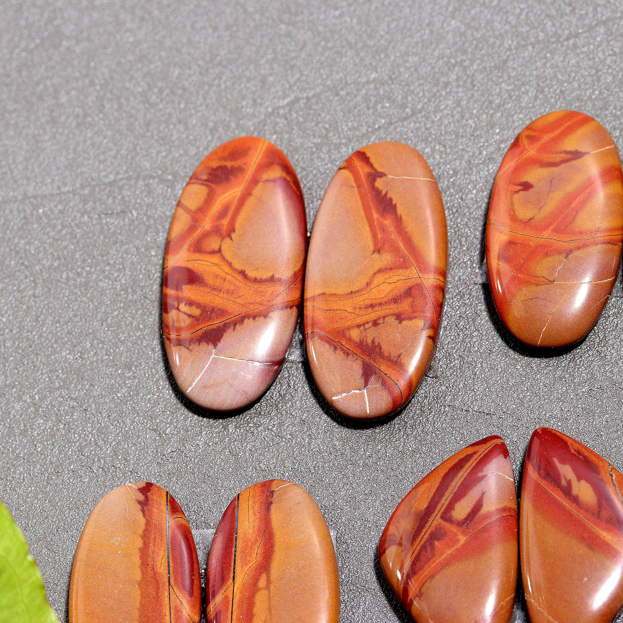 12Pair 213CtsNatural Noreena Jasper Loose Gemstone Cabochon Earring Pair Lots Semi Precious Crystal Jewelry Mix Shapes  Size 24x13 15x15mm
