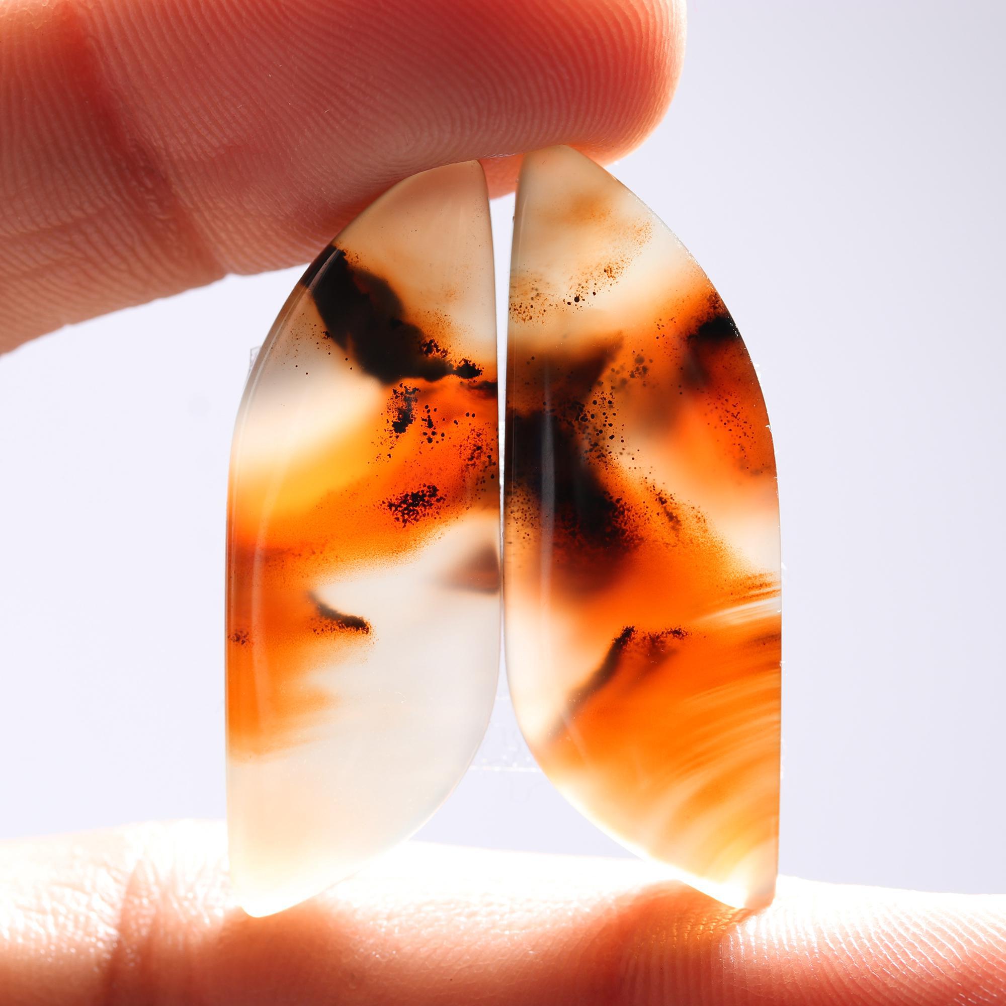 6Pair lot 130Cts Natural Montana agate cabochon pair lot for jewelry making loose gemstone lot mix shape and size earring pairs 32x10 20x8mmR-5118