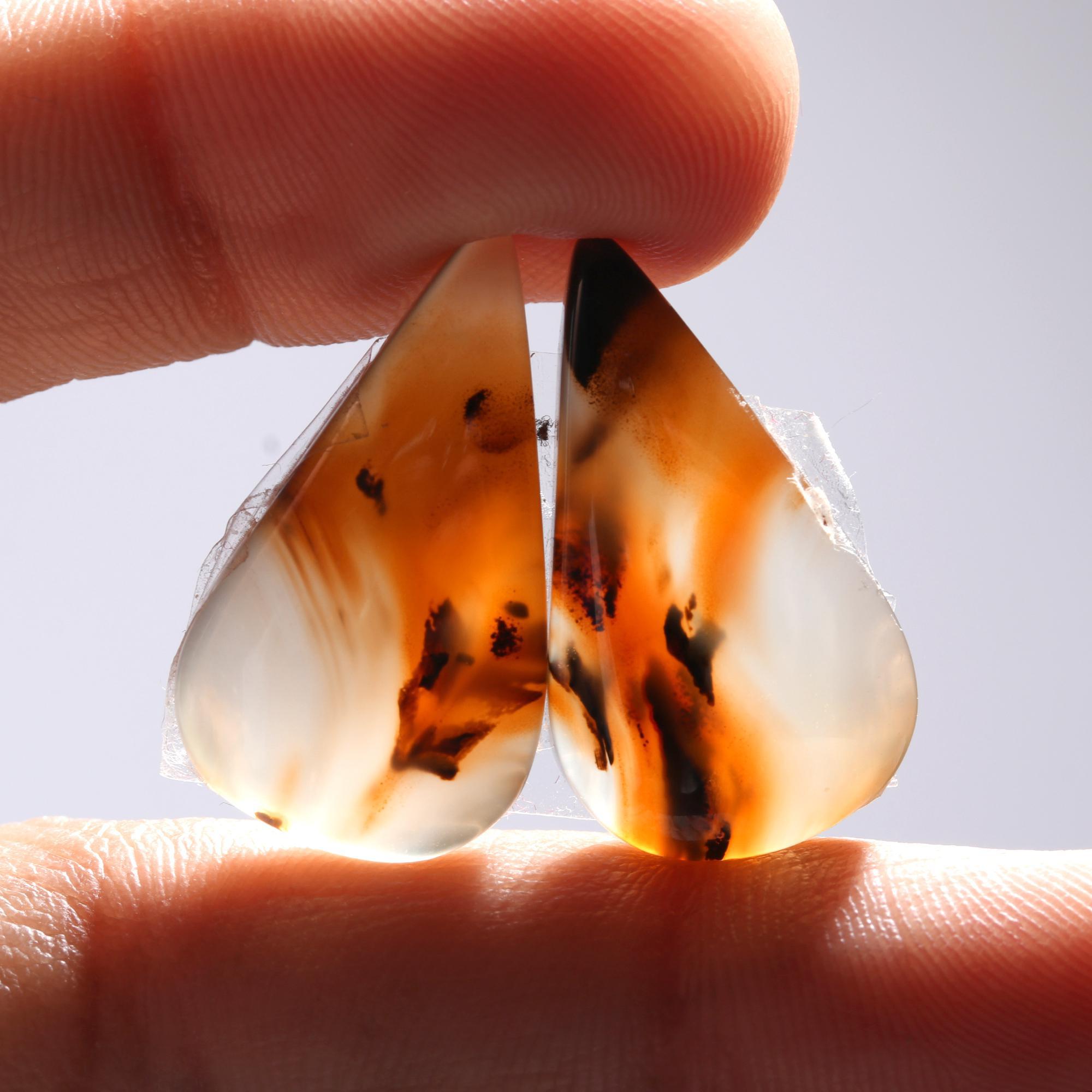 6Pair lot 130Cts Natural Montana agate cabochon pair lot for jewelry making loose gemstone lot mix shape and size earring pairs 32x10 20x8mmR-5118