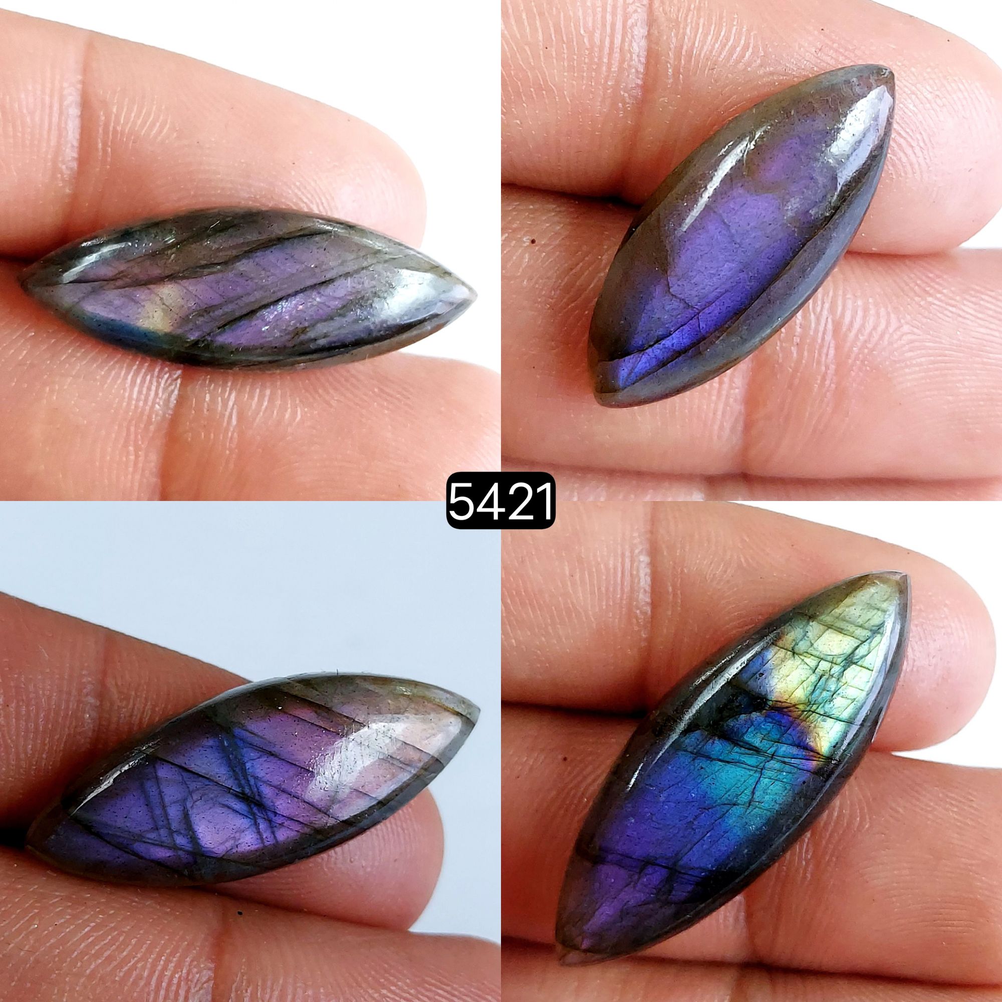 4 Pcs Lot 67Cts Natural Labradorite Marquise Shape Cabochon Loose Gemstone For Jewelry Making Crystal Cabochon Semi-Precious Labradorite Gemstone 35x13-29x10mm