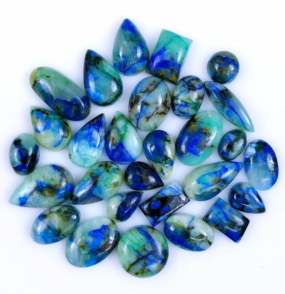 28 Pcs Lot 113Cts Natural Blue Azurite Gemstone Cabochon Lot, Azurite Crystal Pendant Necklace, Azurite Jewelry for crystal Healing 17x11 9x9mm#5636