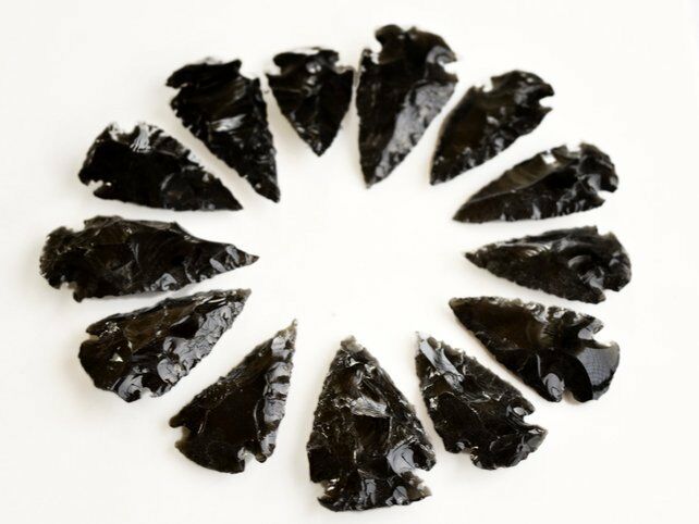 Obsidian arrowhead carving cabochon gemstone