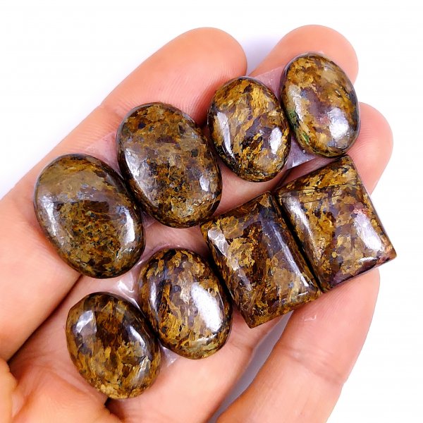 4 Pair  165Cts Natural Brown Bronzite Eye Gemstone Earring Pair Lot Cabochons, Crystal hook Earrings, Gemstone Earrings Jewelry Dandle Earring Pair lots 20x15 18x14mm #5712