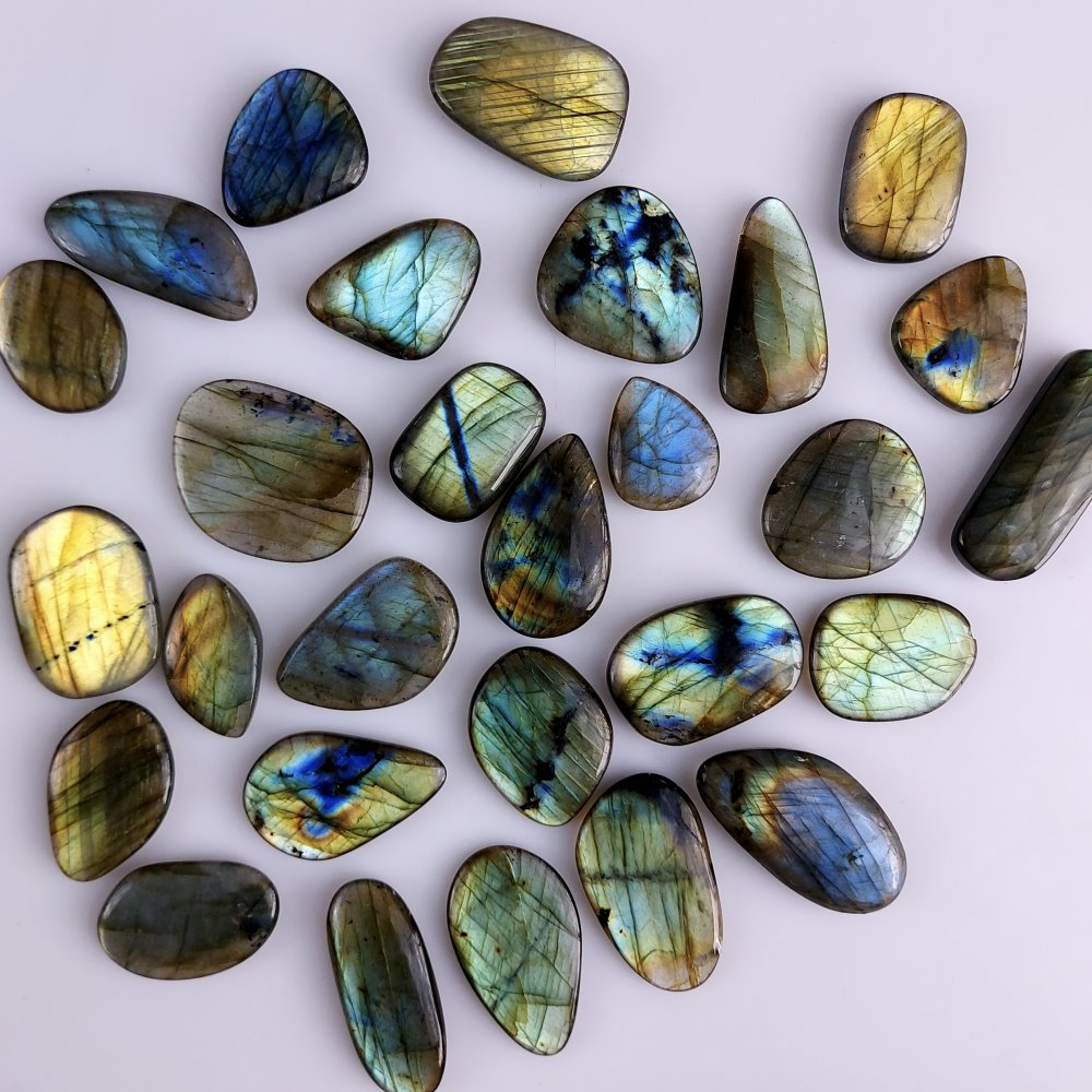 28Pcs 835Cts Natural Labradorite Cabochon Loose Plam Gemstone For Crystal Healing  40x13 20x15mm#572