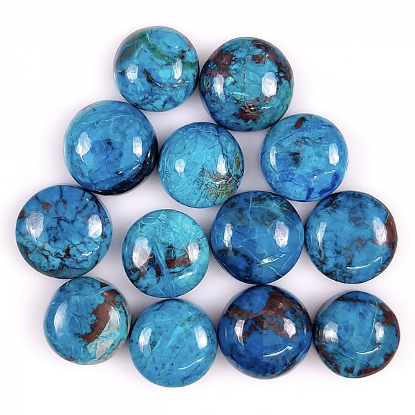 13 Pcs 99Cts Natural Chrysocolla Cabochon Lot Healing stone crystal,Loose gemstones Chrysocolla Mix Shape &amp; Size Jewelry making Gemstone 13x13 11x11mm #5724