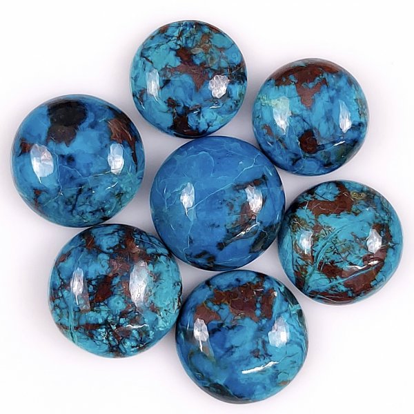 7 Pcs 84Cts Natural Chrysocolla Cabochon Lot Healing stone crystal,Loose gemstones Chrysocolla Mix Shape &amp; Size Jewelry making Gemstone 17x17 14x14mm #G-1838