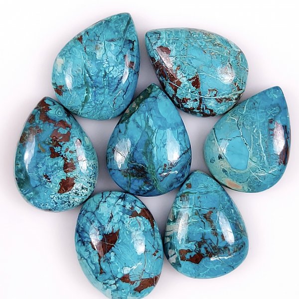 7 Pcs 100Cts Natural Chrysocolla Cabochon Lot Healing stone crystal,Loose gemstones Chrysocolla Mix Shape &amp; Size Jewelry making Gemstone 20x15 18x14mm #5732