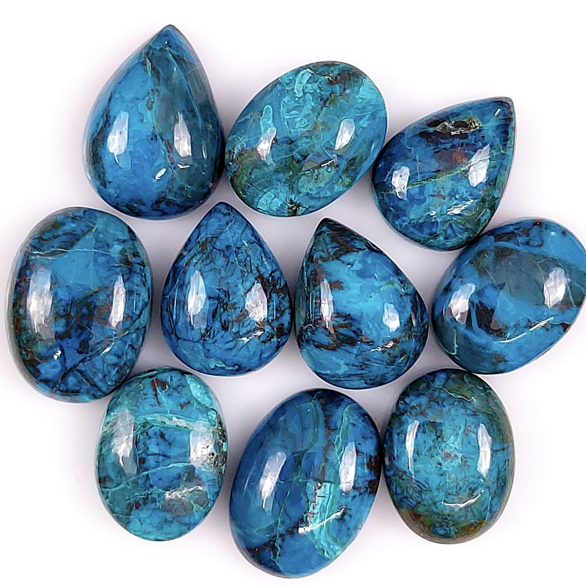 10 Pcs 116Cts Natural Chrysocolla Cabochon Lot Healing stone crystal,Loose gemstones Chrysocolla Mix Shape & Size Jewelry making Gemstone 17x14 6x12mm #5738