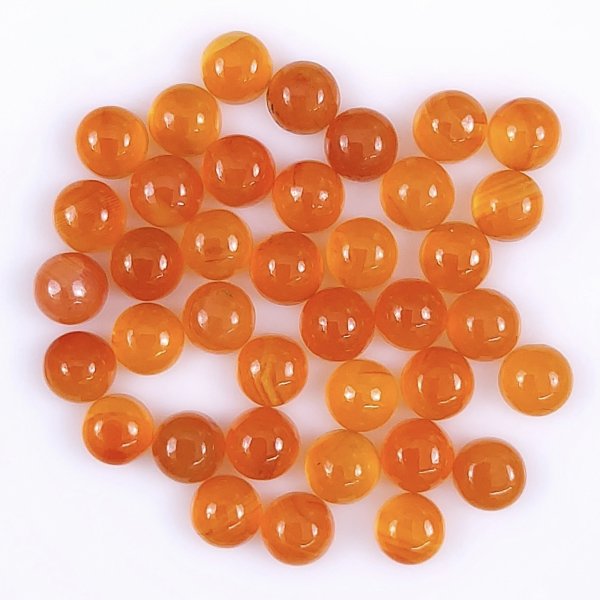 38Pcs 43Cts Natural Carnelian Cabochon Lot Healing stone crystal, Loose gemstones round Carnelian Jewelry making Gemstone 6x6 mm #5828
