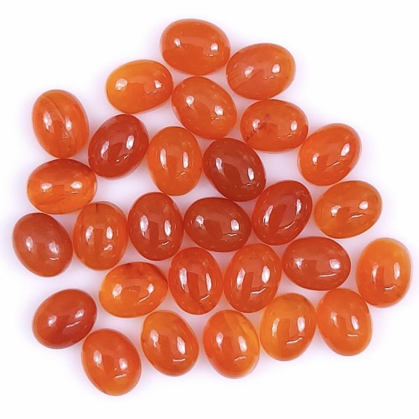 28Pcs 58Cts Natural Carnelian Cabochon Lot Healing stone crystal, Loose gemstones oval Carnelian Jewelry making Gemstone 9x7mm #G-1818