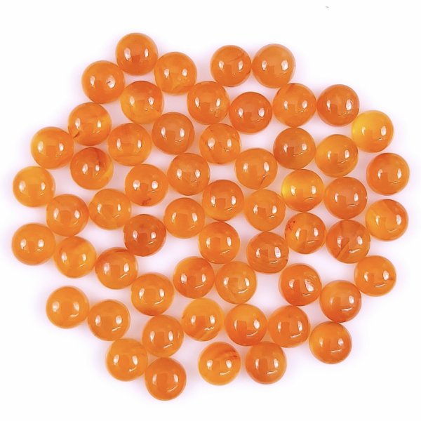 57Pcs 86Cts Natural Carnelian Cabochon Lot Healing stone crystal, Loose gemstones round Carnelian Jewelry making Gemstone 7x7mm #5846