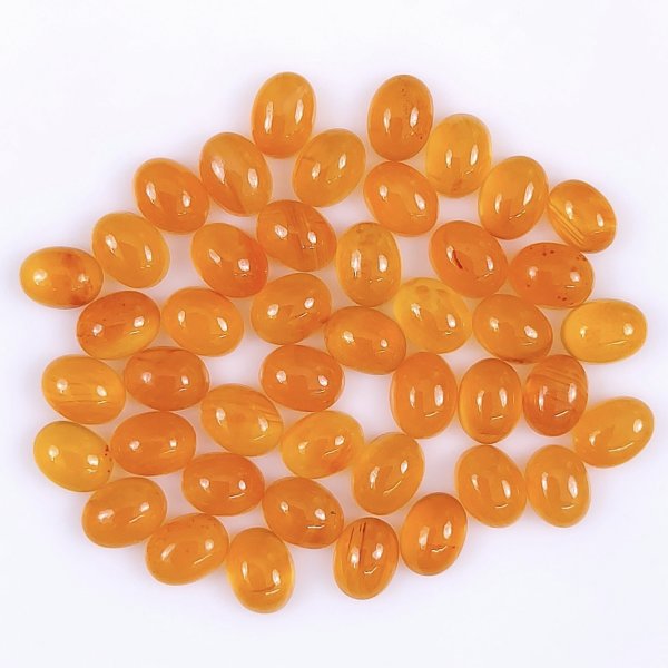 44Pcs 64Cts Natural Carnelian Cabochon Lot Healing stone crystal, Loose gemstones oval Carnelian Jewelry making Gemstone 8x6mm #5855