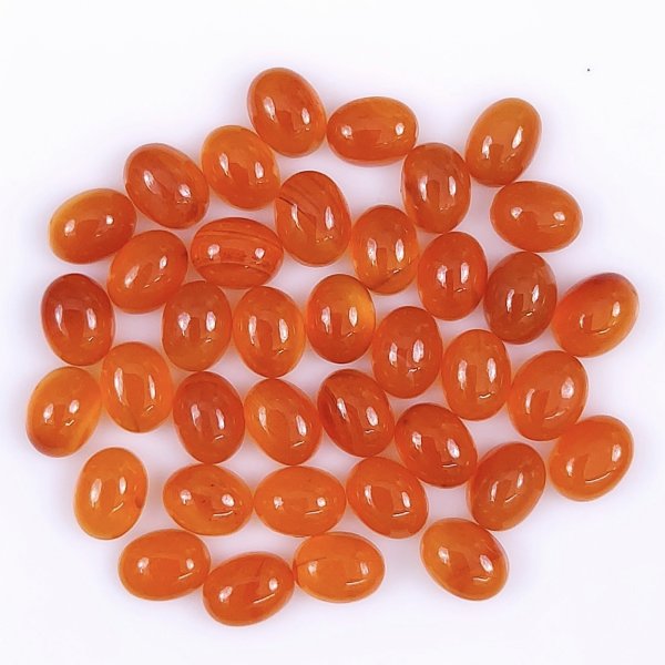 38Pcs 55Cts Natural Carnelian Cabochon Lot Healing stone crystal, Loose gemstones oval Carnelian Jewelry making Gemstone 8x6mm #G-1834