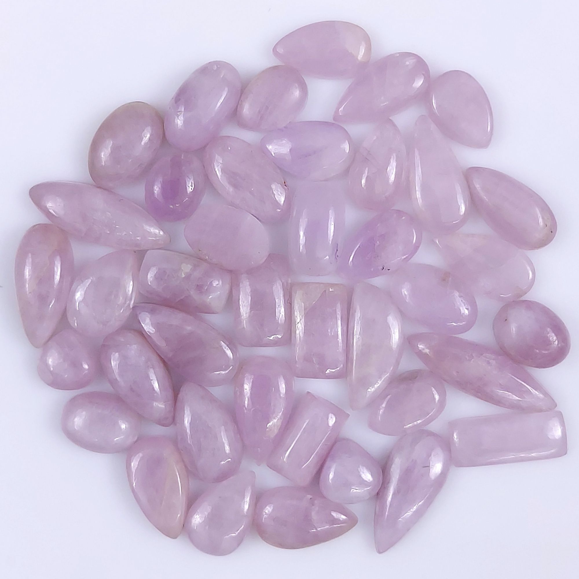 40 Pcs 132Cts Natural Pink Kunzite Mix Shape Cabochon Loose Gemstone Size 20x7 10x7mm#5880