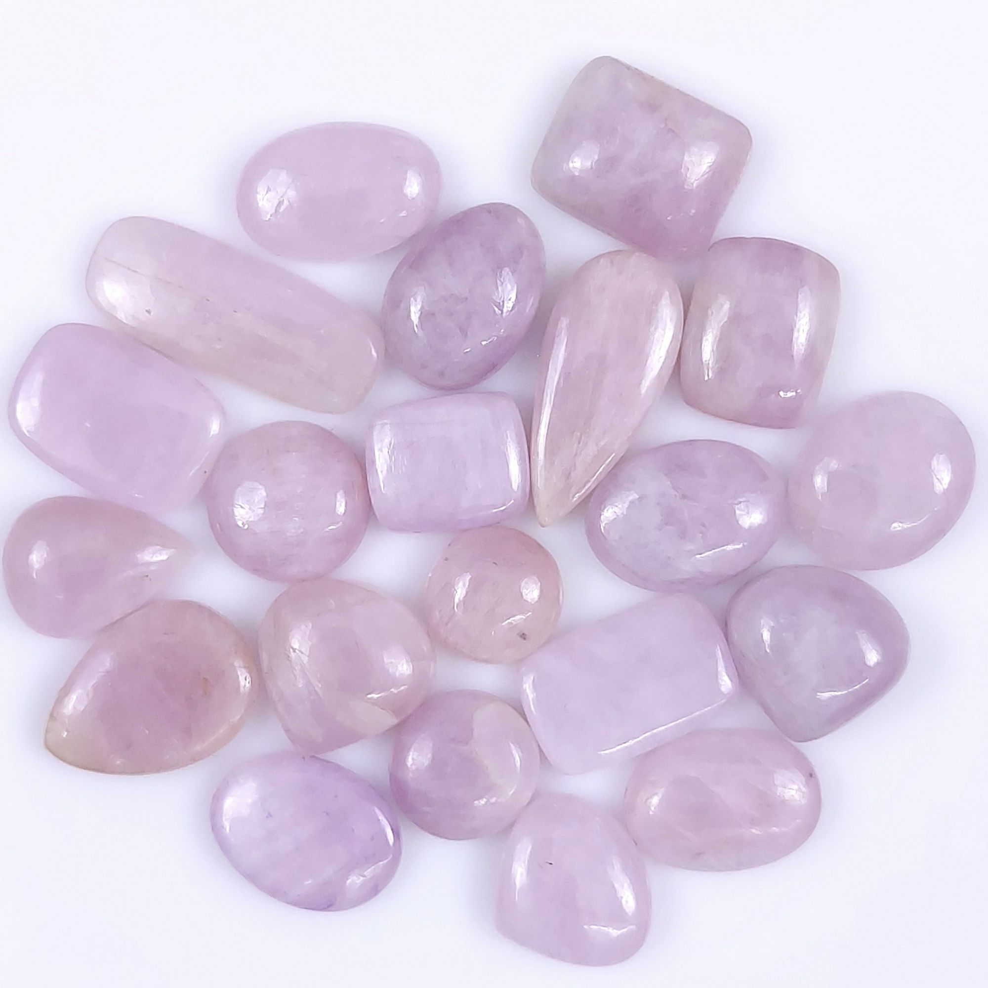 21 Pcs 134Cts Natural Pink Kunzite Mix Shape Cabochon Loose Gemstone Size 22x10 10x10mm#5888