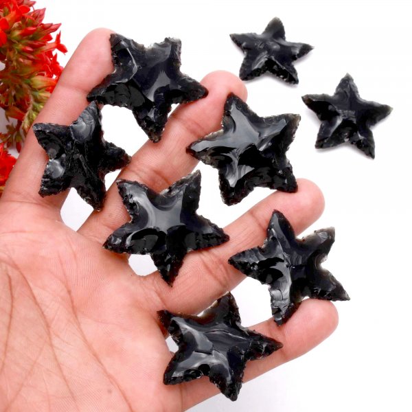 Black Obsidian Star Carving