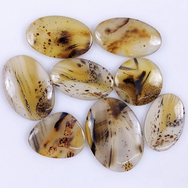 8 Pcs 145Cts Natural Montana Agate Cabochon Lot ,Loose gemstones Mix Shape &amp; Size 32x24 22x22mm#G-1801