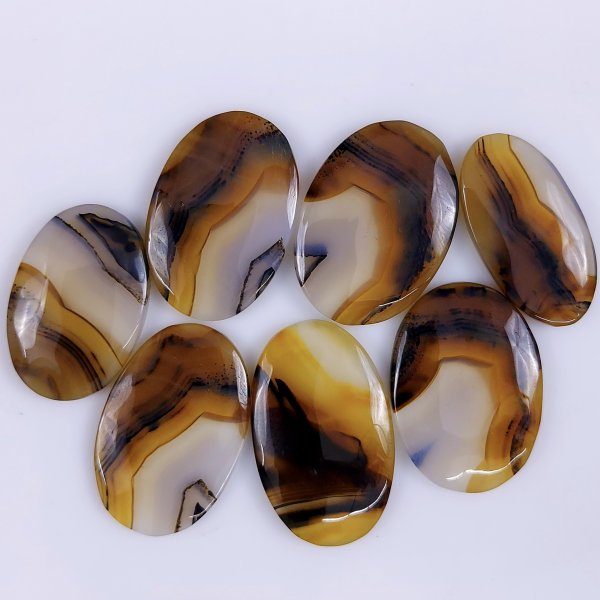 7 Pcs 196Cts Natural Montana Agate Cabochon Lot ,Loose gemstones Mix Shape &amp; Size 35x22 30x20mm#G-1802