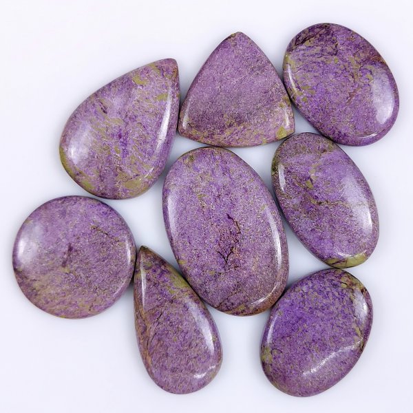 8 Pcs 158cts Natural Purple Stichtite Cabochon Gemstone Lot Mix Shape &amp; Size 36x24 24x24mm#G-1714