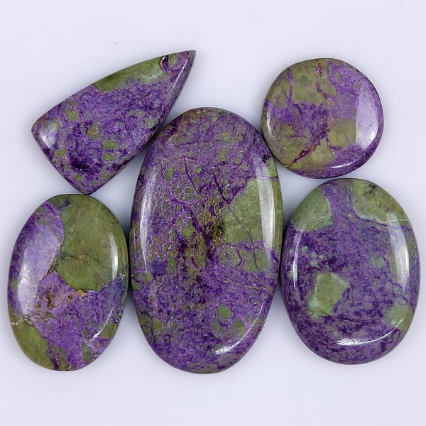 5 Pcs 93cts Natural Purple Stichtite Cabochon Gemstone Lot Mix Shape &amp; Size 40x24 18x18mm#G-1718