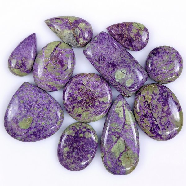 11 Pcs 149cts Natural Purple Stichtite Cabochon Gemstone Lot Mix Shape &amp; Size 34x17 16x16mm#G-1723