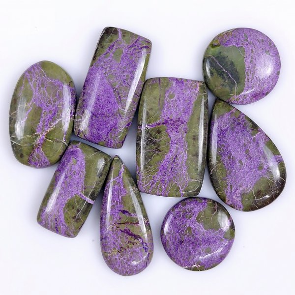 8 Pcs 169cts Natural Purple Stichtite Cabochon Gemstone Lot Mix Shape &amp; Size 32x20 20x20mm#G-1740