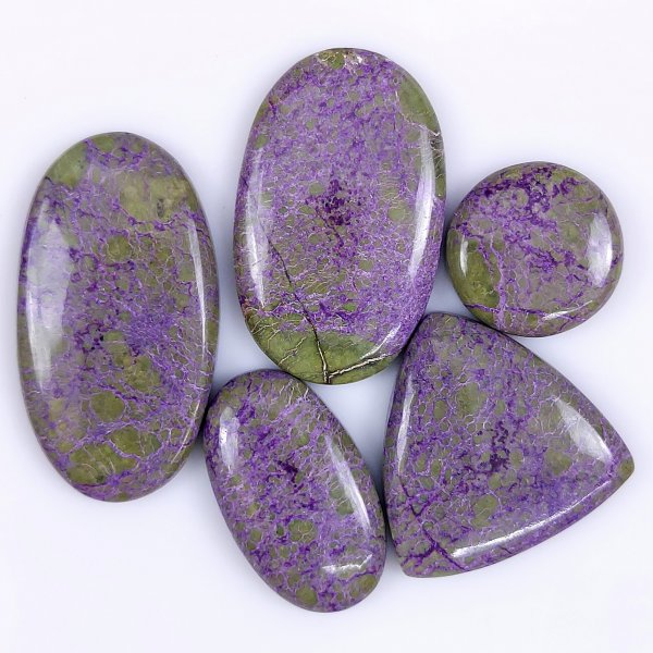 5 Pcs 152cts Natural Purple Stichtite Cabochon Gemstone Lot Mix Shape &amp; Size 40x24 20x20mm#G-1747