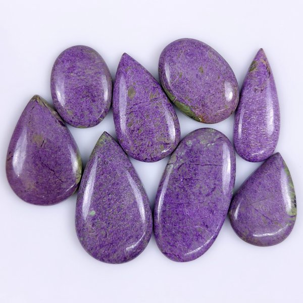 8 Pcs 130Cts Natural Purple Stichtite Cabochon Gemstone Lot Mix Shape &amp; Size 35x20 20x15mm#G-1751