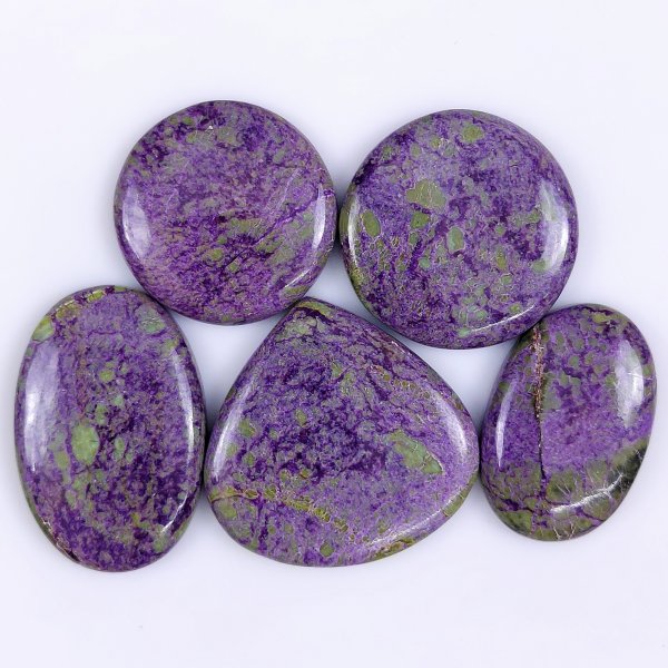 5 Pcs 181Cts Natural Purple Stichtite Cabochon Gemstone Lot Mix Shape &amp; Size 35x35 28x28mm#G-1755